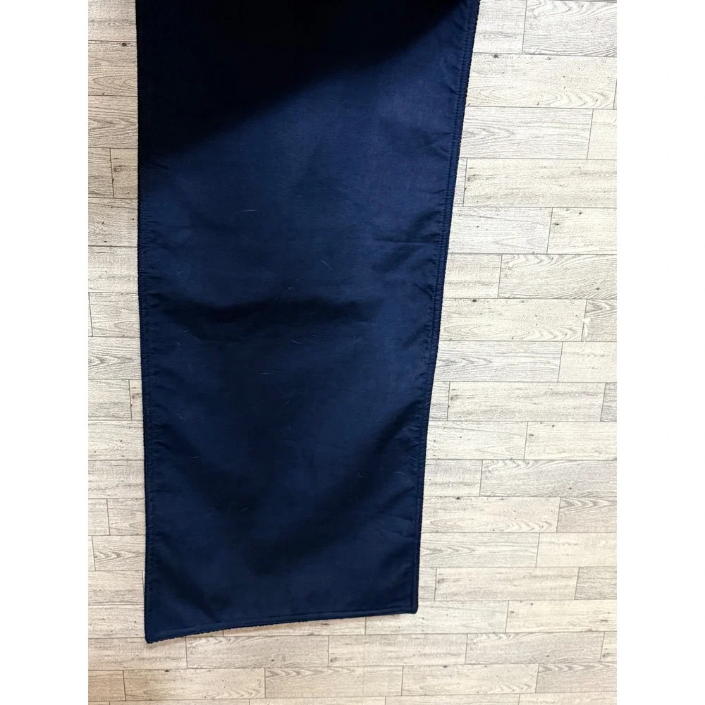 Navy Blue Geometric Weave Table Runner Textured Mid-weight Fabric 13 1/2